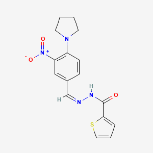 (E)-N'-(3-nitro-4-(pyrrolidin-1-yl)benzylidene)thiophene-2-carbohydrazide