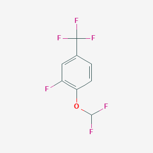 molecular formula C8H4F6O B1411462 4-二氟甲氧基-3-氟苯三氟化物 CAS No. 1803778-22-4