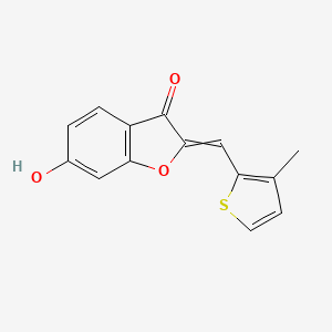 molecular formula C14H10O3S B14114650 6-Hydroxy-2-[(3-methylthiophen-2-yl)methylidene]-1-benzofuran-3-one 