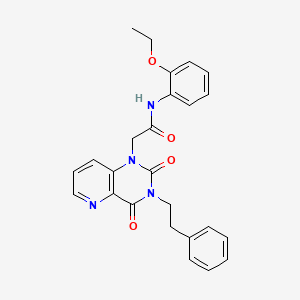 molecular formula C25H24N4O4 B14114664 2-(2,4-dioxo-3-phenethyl-3,4-dihydropyrido[3,2-d]pyrimidin-1(2H)-yl)-N-(2-ethoxyphenyl)acetamide 