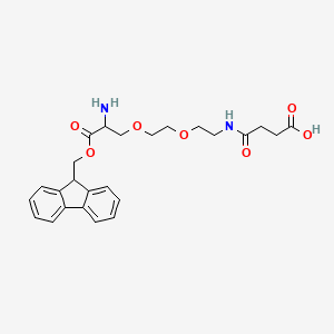 molecular formula C25H30N2O7 B14114672 4-[2-[2-[2-amino-3-(9H-fluoren-9-ylmethoxy)-3-oxopropoxy]ethoxy]ethylamino]-4-oxobutanoic acid 