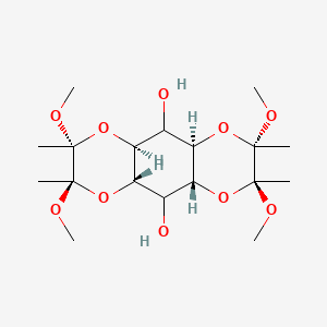 molecular formula C18H32O10 B14114679 (1S,3R,5S,6S,8R,10S,12R,13R)-5,6,12,13-tetramethoxy-5,6,12,13-tetramethyl-4,7,11,14-tetraoxatricyclo[8.4.0.03,8]tetradecane-2,9-diol 