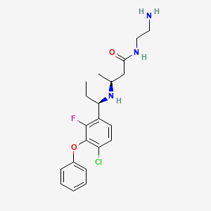 molecular formula C21H27ClFN3O2 B14114682 ButanaMide, N-(2-aMinoethyl)-3-[[(1R)-1-(4-chloro-2-fluoro-3-phenoxyphenyl)propyl]aMino]-, (3S)- 