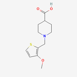 molecular formula C12H17NO3S B1411483 1-[(3-甲氧基噻吩-2-基)甲基]哌啶-4-羧酸 CAS No. 2109414-99-3