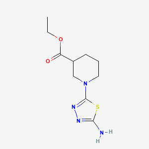 molecular formula C10H16N4O2S B1411499 1-(5-氨基-1,3,4-噻二唑-2-基)哌啶-3-羧酸乙酯 CAS No. 2109229-22-1