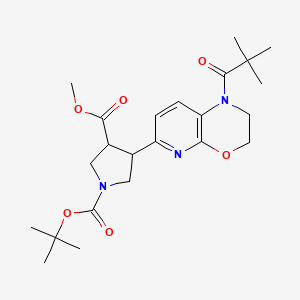 (trans-r)-1-tert-butyl 3-methyl 4-(1-pivaloyl-2,3-dihydro-1H-pyrido[2,3-b][1,4]oxazin-6-yl)pyrrolidine-1,3-dicarboxylate