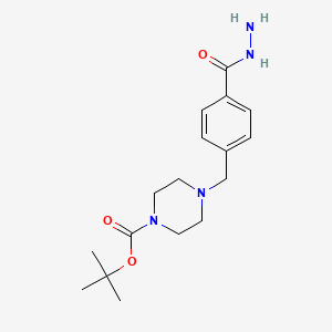 molecular formula C17H26N4O3 B1411522 tert-Butyl 4-[4-(hydrazinocarbonyl)benzyl]piperazine-1-carboxylate CAS No. 2108527-05-3
