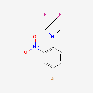 molecular formula C9H7BrF2N2O2 B1411528 5-溴-2-(3,3-二氟氮杂环丁烷-1-基)硝基苯 CAS No. 1779120-45-4
