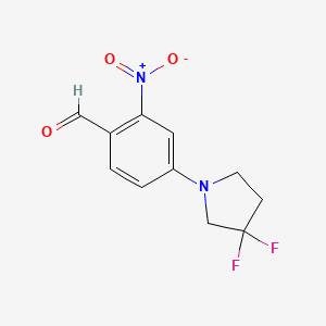 molecular formula C11H10F2N2O3 B1411533 4-(3,3-Difluoropyrrolidin-1-yl)-2-nitrobenzaldehyde CAS No. 1779119-92-4