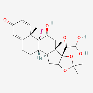 molecular formula C24H31FO7 B14115430 (1S,2S,8S,9S,11S,12R,13S)-8-(2,2-dihydroxyacetyl)-12-fluoro-11-hydroxy-6,6,9,13-tetramethyl-5,7-dioxapentacyclo[10.8.0.02,9.04,8.013,18]icosa-14,17-dien-16-one 