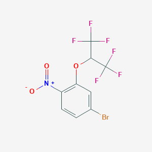 molecular formula C9H4BrF6NO3 B1411547 4-Bromo-2-(1,1,1,3,3,3-hexafluoropropan-2-yloxy)nitrobenzene CAS No. 1713163-19-9