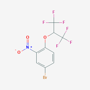 molecular formula C9H4BrF6NO3 B1411549 5-Bromo-2-(1,1,1,3,3,3-hexafluoropropan-2-yloxy)nitrobenzene CAS No. 1707604-86-1