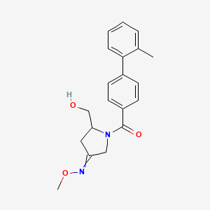 molecular formula C20H22N2O3 B14115508 3-Pyrrolidinone, 5-(hydroxymethyl)-1-[(2'-methyl[1,1'-biphenyl]-4-yl)carbonyl]-, 3-(O-methyloxime), (5S)- 