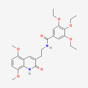 molecular formula C26H32N2O7 B14115522 N-[2-(5,8-dimethoxy-2-oxo-1H-quinolin-3-yl)ethyl]-3,4,5-triethoxybenzamide 