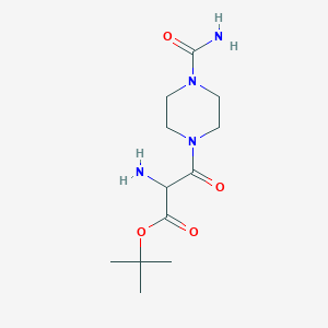 molecular formula C12H22N4O4 B14115542 Tert-butyl 2-amino-3-(4-carbamoylpiperazin-1-yl)-3-oxopropanoate 