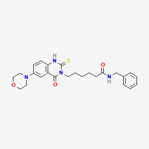 molecular formula C25H30N4O3S B14115550 N-benzyl-6-(6-morpholin-4-yl-4-oxo-2-sulfanylidene-1H-quinazolin-3-yl)hexanamide 