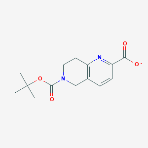 molecular formula C14H17N2O4- B14115557 1,6-Naphthyridine-2,6(5H)-dicarboxylic acid, 7,8-dihydro-, 6-(1,1-dimethylethyl) ester 