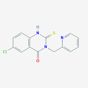 molecular formula C14H10ClN3OS B14115586 6-chloro-3-(pyridin-2-ylmethyl)-2-thioxo-2,3-dihydroquinazolin-4(1H)-one 