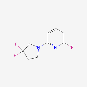 molecular formula C9H9F3N2 B1411561 2-(3,3-Difluoropyrrolidin-1-yl)-6-fluoropyridine CAS No. 1707365-53-4