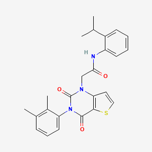 molecular formula C25H25N3O3S B14115613 2-[3-(2,3-dimethylphenyl)-2,4-dioxo-3,4-dihydrothieno[3,2-d]pyrimidin-1(2H)-yl]-N-[2-(propan-2-yl)phenyl]acetamide 