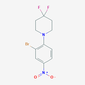molecular formula C11H11BrF2N2O2 B1411569 3-Bromo-4-(4,4-difluoropiperidin-1-yl)nitrobenzene CAS No. 1713160-94-1