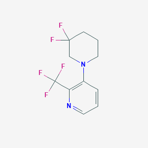 molecular formula C11H11F5N2 B1411572 3-(3,3-Difluoropiperidin-1-yl)-2-(trifluoromethyl)pyridine CAS No. 1774896-07-9