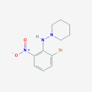 B1411581 3-Bromo-2-(piperidin-1-ylamino)nitrobenzene CAS No. 1713160-02-1