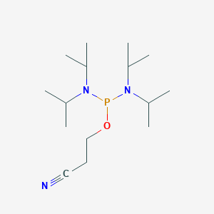 molecular formula C15H32N3OP B014116 3-((Bis(diisopropylamino)phosphino)oxy)propanenitrile CAS No. 102691-36-1