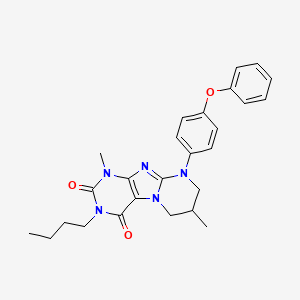 3-butyl-1,7-dimethyl-9-(4-phenoxyphenyl)-6,7,8,9-tetrahydropyrimido[2,1-f]purine-2,4(1H,3H)-dione