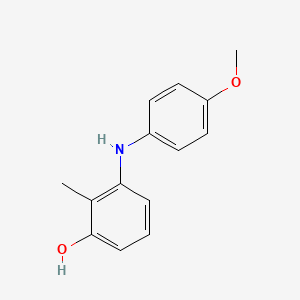 molecular formula C14H15NO2 B14116219 3-[(4-Methoxyphenyl)amino]-2-methylphenol 