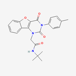 molecular formula C23H23N3O4 B14116222 N-tert-butyl-2-[3-(4-methylphenyl)-2,4-dioxo-[1]benzofuro[3,2-d]pyrimidin-1-yl]acetamide 