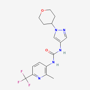 N-[2-Methyl-6-(trifluoromethyl)pyridin-3-yl]-N'-(1-tetrahydro-2H-pyran-4-yl-1h-pyrazol-4-yl)urea