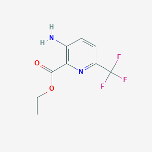 molecular formula C9H9F3N2O2 B1411633 Ethyl 3-amino-6-(trifluoromethyl)picolinate CAS No. 1807100-39-5