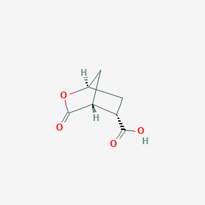 molecular formula C7H8O4 B14116384 2-Oxabicyclo[2.2.1]heptane-5-carboxylic acid, 3-oxo-, (1r,4r,5r)-cinchonidine salt 