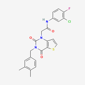 N-(3-chloro-4-fluorophenyl)-2-(3-(3,4-dimethylbenzyl)-2,4-dioxo-3,4-dihydrothieno[3,2-d]pyrimidin-1(2H)-yl)acetamide