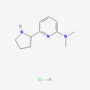 molecular formula C11H18ClN3 B1411644 二甲基-(6-吡咯烷-2-基-吡啶-2-基)-胺盐酸盐 CAS No. 1909309-54-1