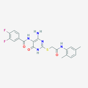 N-(4-amino-2-((2-((2,5-dimethylphenyl)amino)-2-oxoethyl)thio)-6-oxo-1,6-dihydropyrimidin-5-yl)-3,4-difluorobenzamide