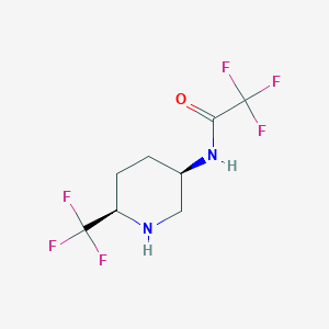 molecular formula C8H10F6N2O B14116516 rel-2,2,2-trifluoro-N-[(3R,6R)-6-(trifluoromethyl)piperidin-3-yl]acetamide 