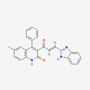 molecular formula C26H19N3O2 B14116546 (E)-3-(3-(1H-benzo[d]imidazol-2-yl)acryloyl)-6-methyl-4-phenylquinolin-2(1H)-one 