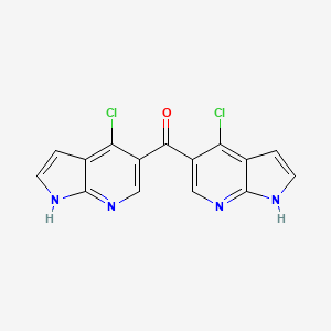 molecular formula C15H8Cl2N4O B14116558 bis(4-chloro-1H-pyrrolo[2,3-b]pyridin-5-yl)methanone 