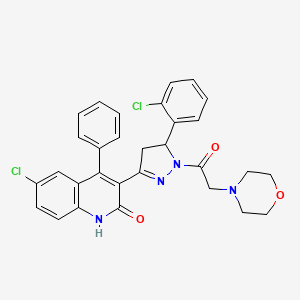 6-chloro-3-(5-(2-chlorophenyl)-1-(2-morpholinoacetyl)-4,5-dihydro-1H-pyrazol-3-yl)-4-phenylquinolin-2(1H)-one