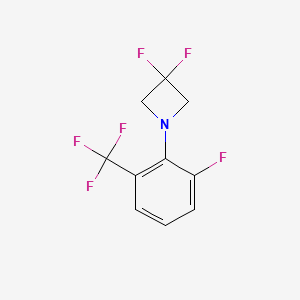 molecular formula C10H7F6N B1411658 3,3-Difluoro-1-(2-fluoro-6-(trifluoromethyl)-phenyl)azetidine CAS No. 1707367-49-4