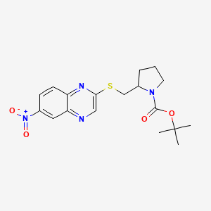 2-(6-Nitro-quinoxalin-2-ylsulfanylmethyl)-pyrrolidine-1-carboxylic acid tert-butyl ester