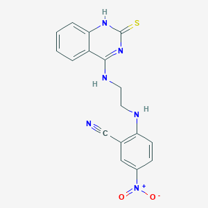 5-Nitro-2-((2-((2-thioxo-1,2-dihydroquinazolin-4-yl)amino)ethyl)amino)benzonitrile