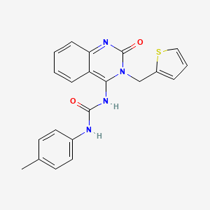 molecular formula C21H18N4O2S B14116634 1-(4-Methylphenyl)-3-[2-oxo-3-(thiophen-2-ylmethyl)quinazolin-4-yl]urea 