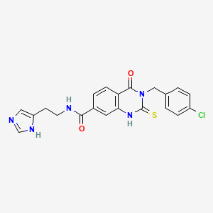 3-[(4-chlorophenyl)methyl]-N-[2-(1H-imidazol-5-yl)ethyl]-4-oxo-2-sulfanylidene-1H-quinazoline-7-carboxamide