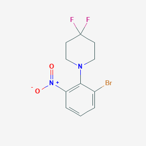 B1411667 3-Bromo-2-(4,4-difluoropiperidin-1-yl)nitrobenzene CAS No. 1707581-00-7