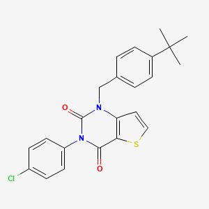 molecular formula C23H21ClN2O2S B14116738 1-(4-tert-butylbenzyl)-3-(4-chlorophenyl)thieno[3,2-d]pyrimidine-2,4(1H,3H)-dione 