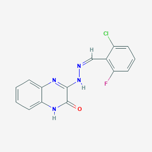 molecular formula C15H10ClFN4O B14116756 3-[(2Z)-2-[(2-chloro-6-fluorophenyl)methylidene]hydrazinyl]-1H-quinoxalin-2-one 