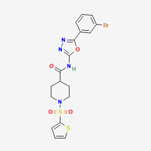 N-(5-(3-bromophenyl)-1,3,4-oxadiazol-2-yl)-1-(thiophen-2-ylsulfonyl)piperidine-4-carboxamide